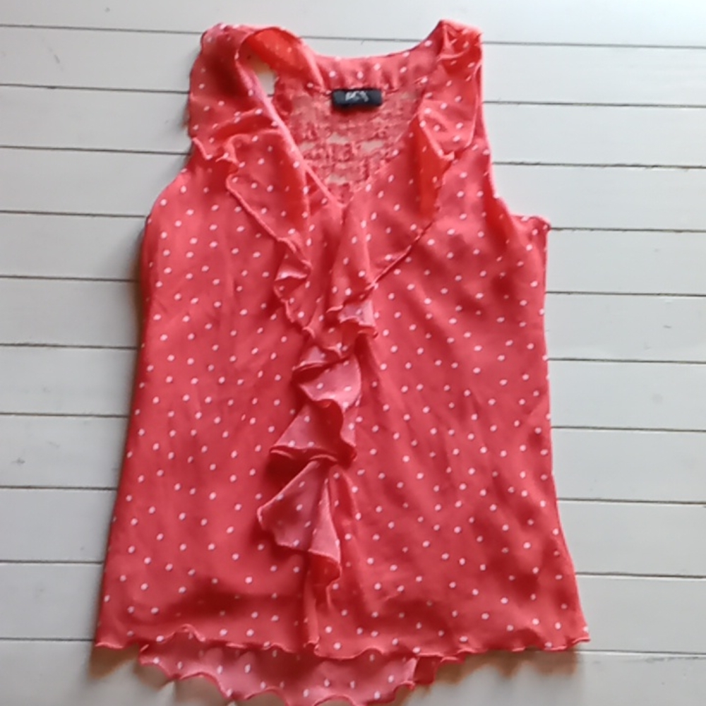 Sleeveless Coral peachy colored blouse
